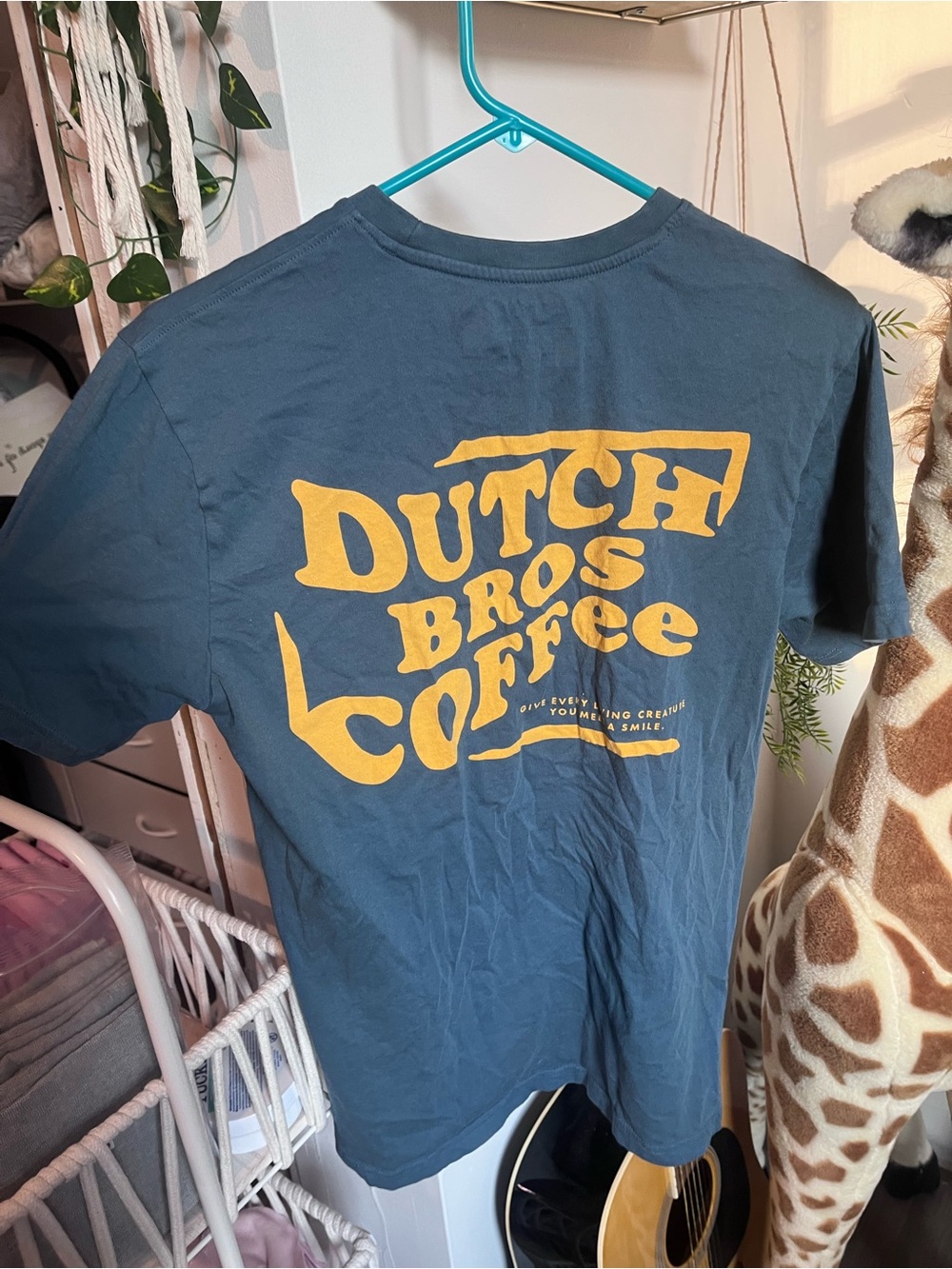 Dutch Bros Blue Short-Sleeve Tee with Yellow Logo